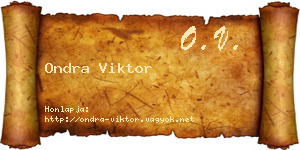 Ondra Viktor névjegykártya